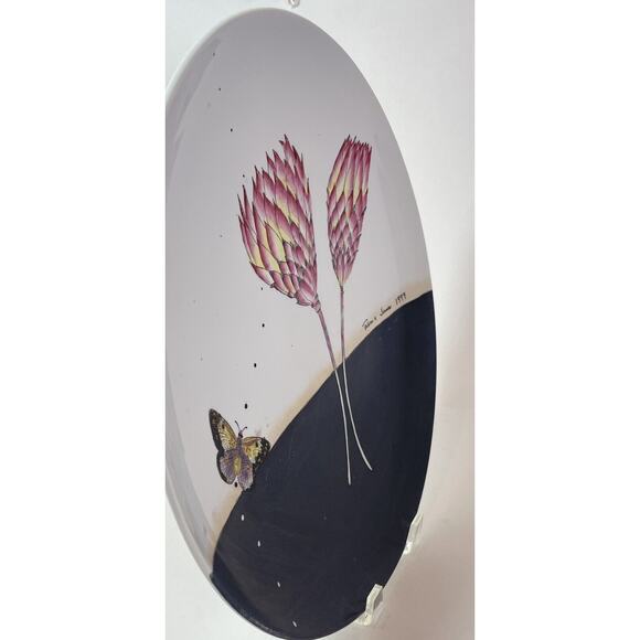 Fabienne Jouvin Paris Large Ceramic Porcelain 14” Platter Floral Butterfly 1999 - Picture 9 of 16